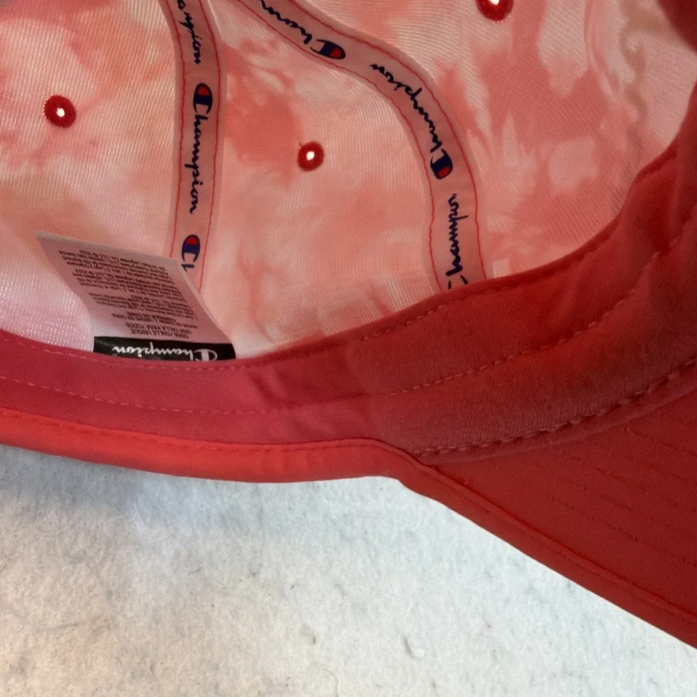Champion Hat Cap Strap Back Pink White Tie Dye Adjustable Streetwear  Workout